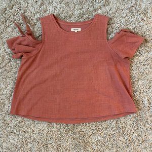 Madewell Crop Cold Shoulder Top